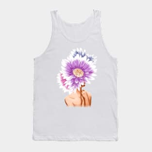 Girl with beautiful flowers instead of a head. Tank Top